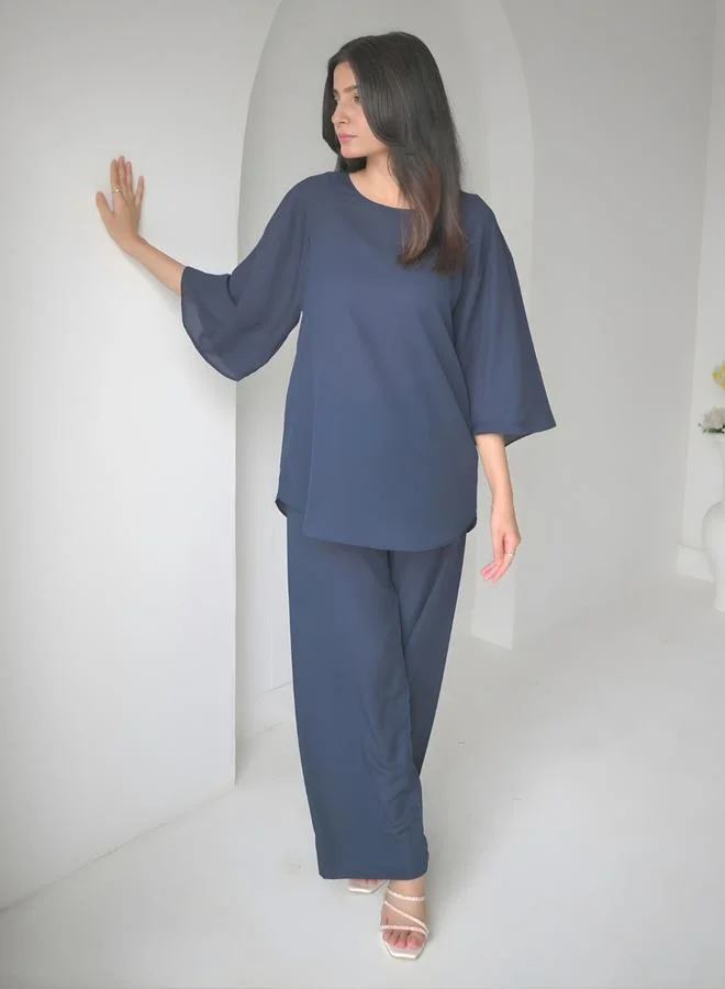 زوك طقم منسق من بنطال وبلوزة طويلة بقصة مريحة